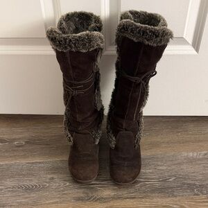 Khombu Dark Brown Fur-Trimmed Winter Boots